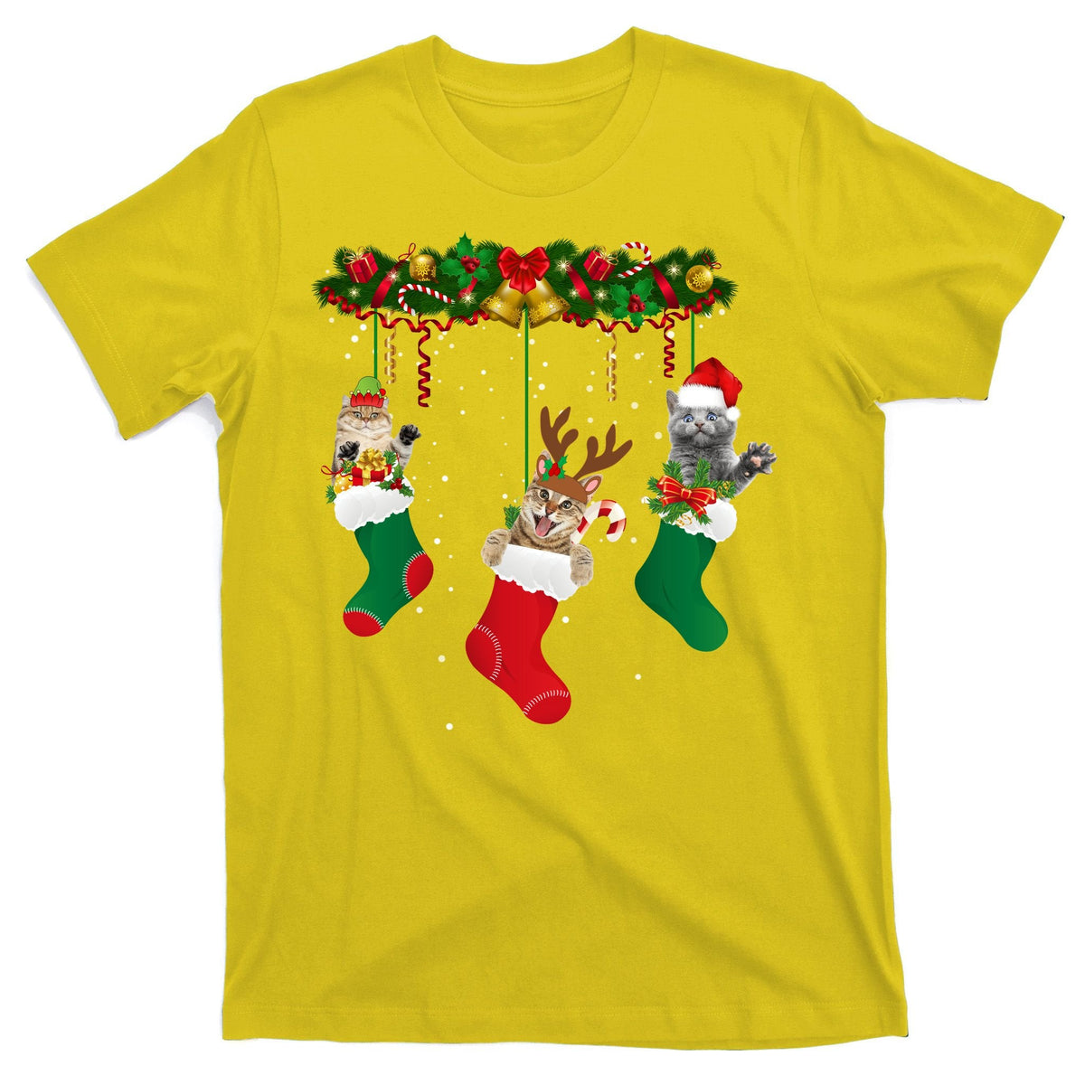 Hanging Cats Christmas Stockings T-Shirt product image 3