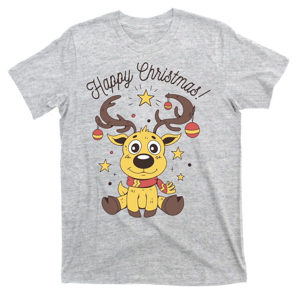 Happy Christmas Reindeer Holiday T-Shirt product image 3