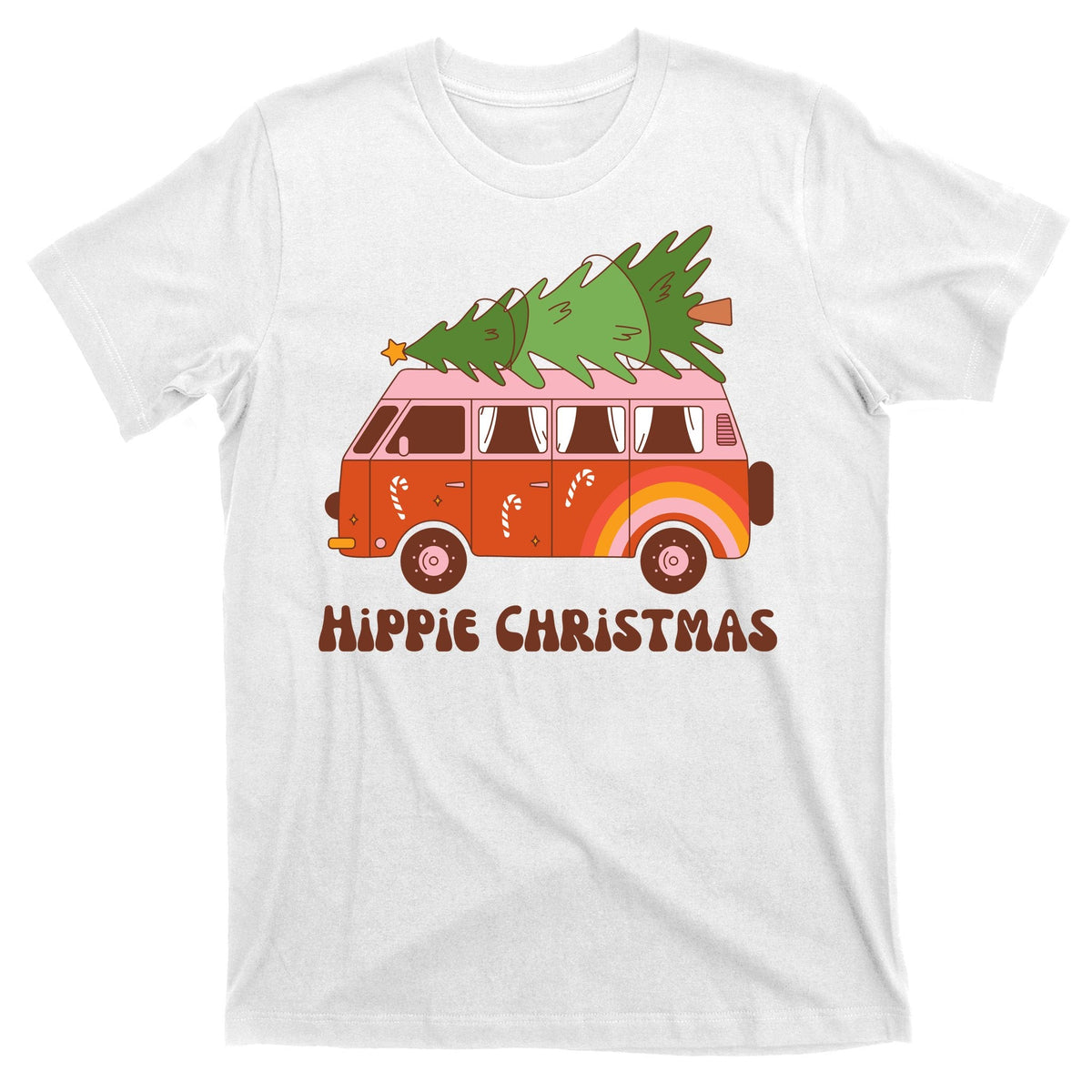 Hippie Christmas Van Holiday T-Shirt product image 11