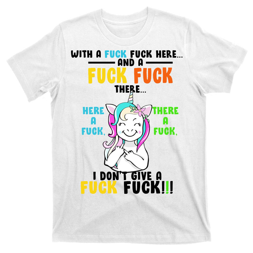 I Don't Give A Fuck Offensive Funny Unicorn T-Shirt product image 11