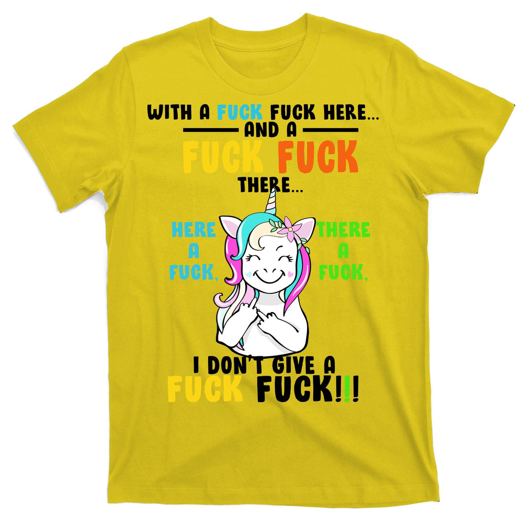 I Don't Give A Fuck Offensive Funny Unicorn T-Shirt product image 3
