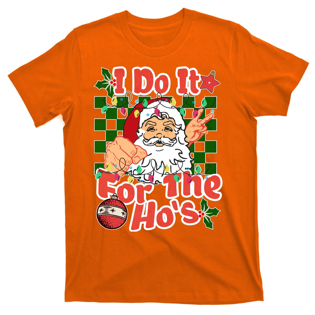 I Do It For The Hos Santa Claus Christmas Lights T-Shirt product image 5