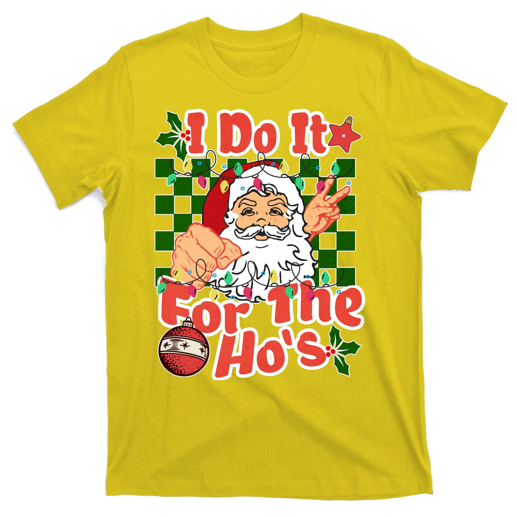 I Do It For The Hos Santa Claus Christmas Lights T-Shirt product image 3