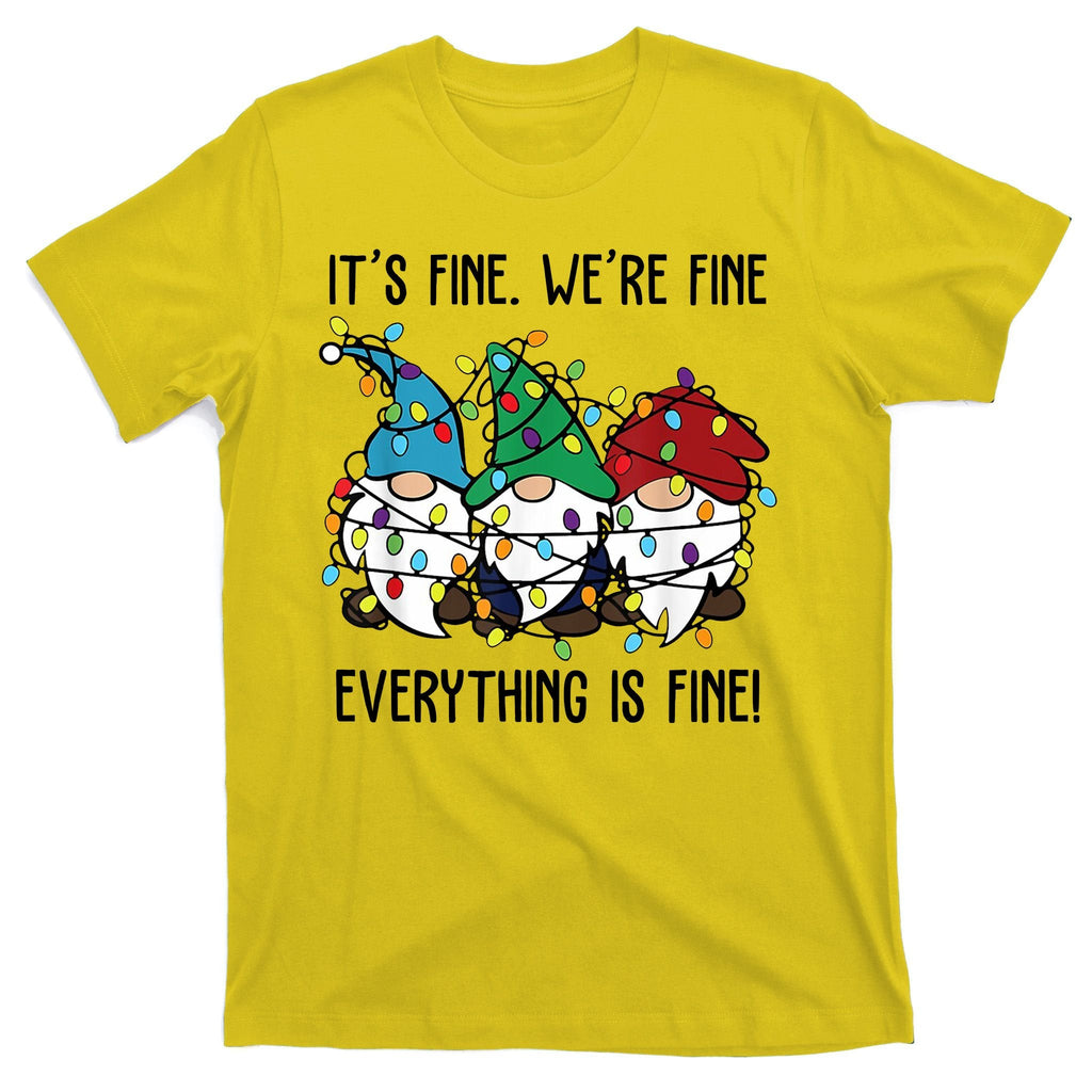 Its Fine Were Everything Is Gnome Funny Christmas T-Shirt product image 3