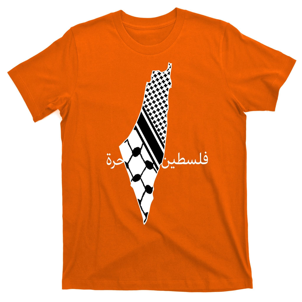 Keffiyeh Scarf Palestine Map Arabic Free T-Shirt product image 5