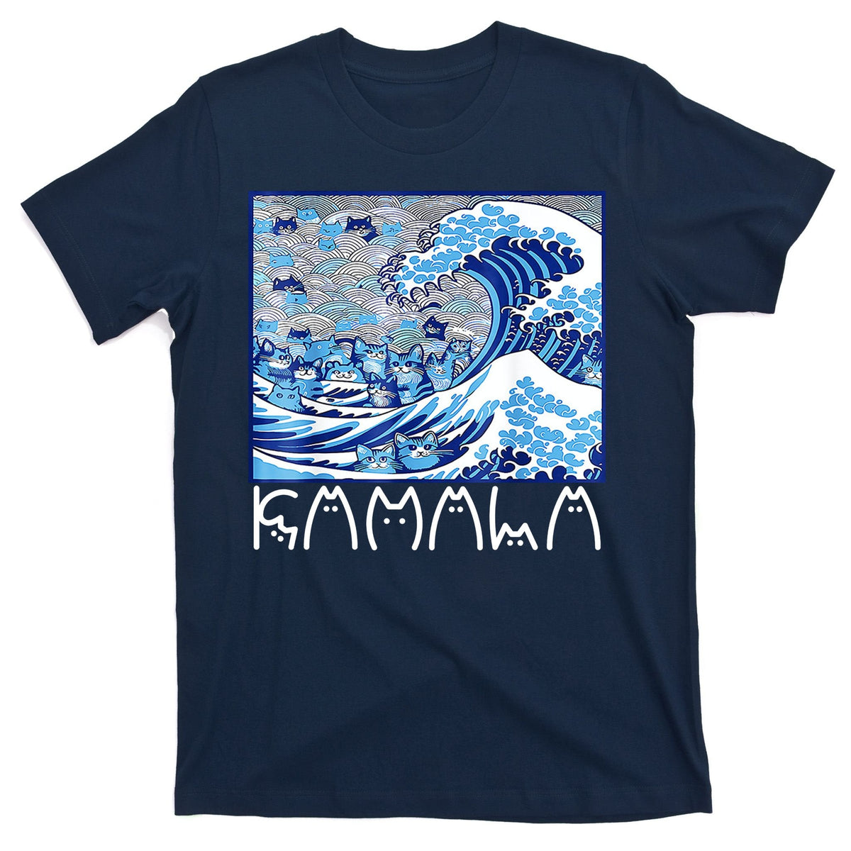 Kamala Harris Blue Cats Wave Funny Cat T-Shirt product image 1