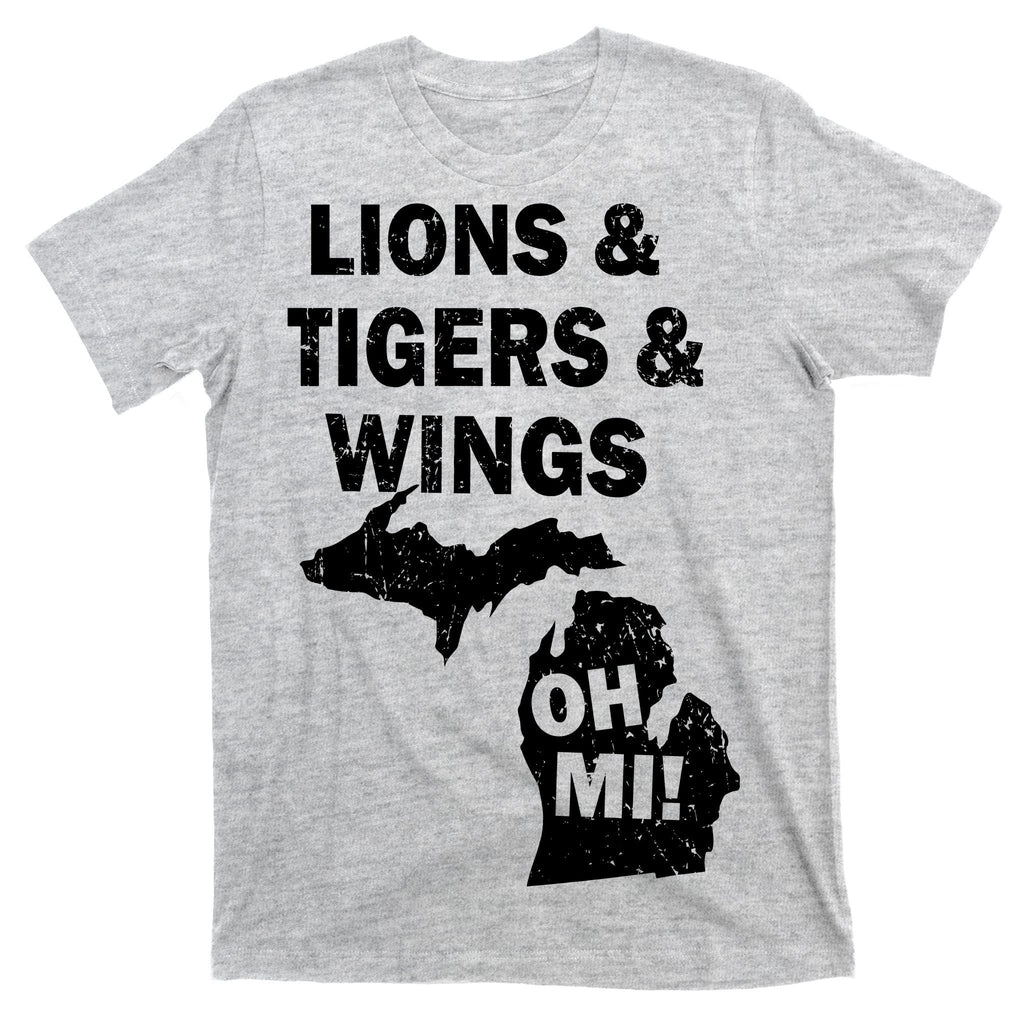 Lions Tigers Wings Oh MI Vintage T-Shirt product image 9