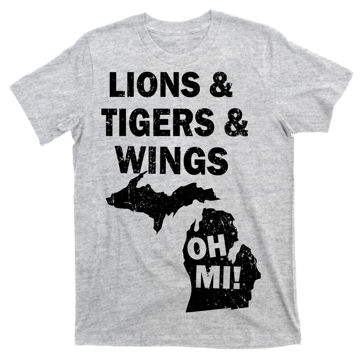 Lions Tigers Wings Oh MI Vintage T-Shirt product image 9
