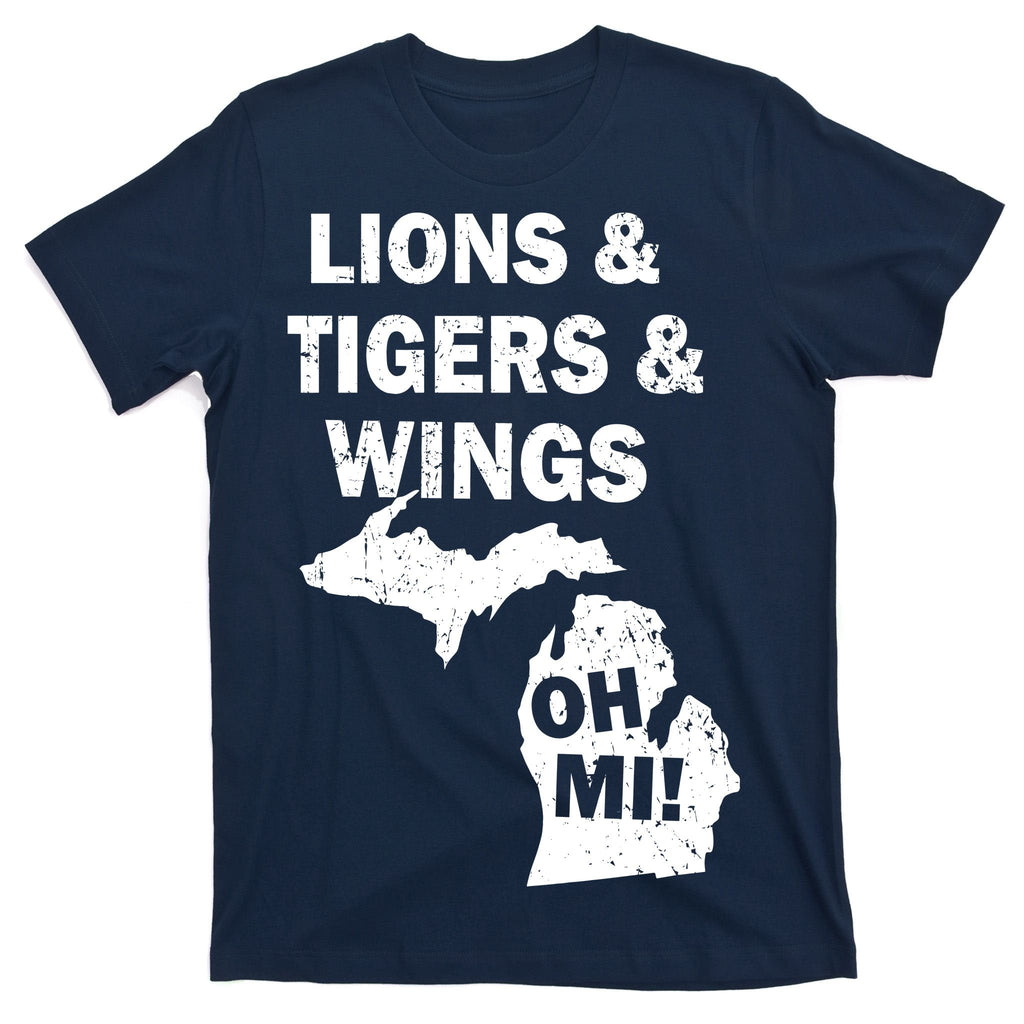 Lions Tigers Wings Oh MI Vintage T-Shirt product image 1
