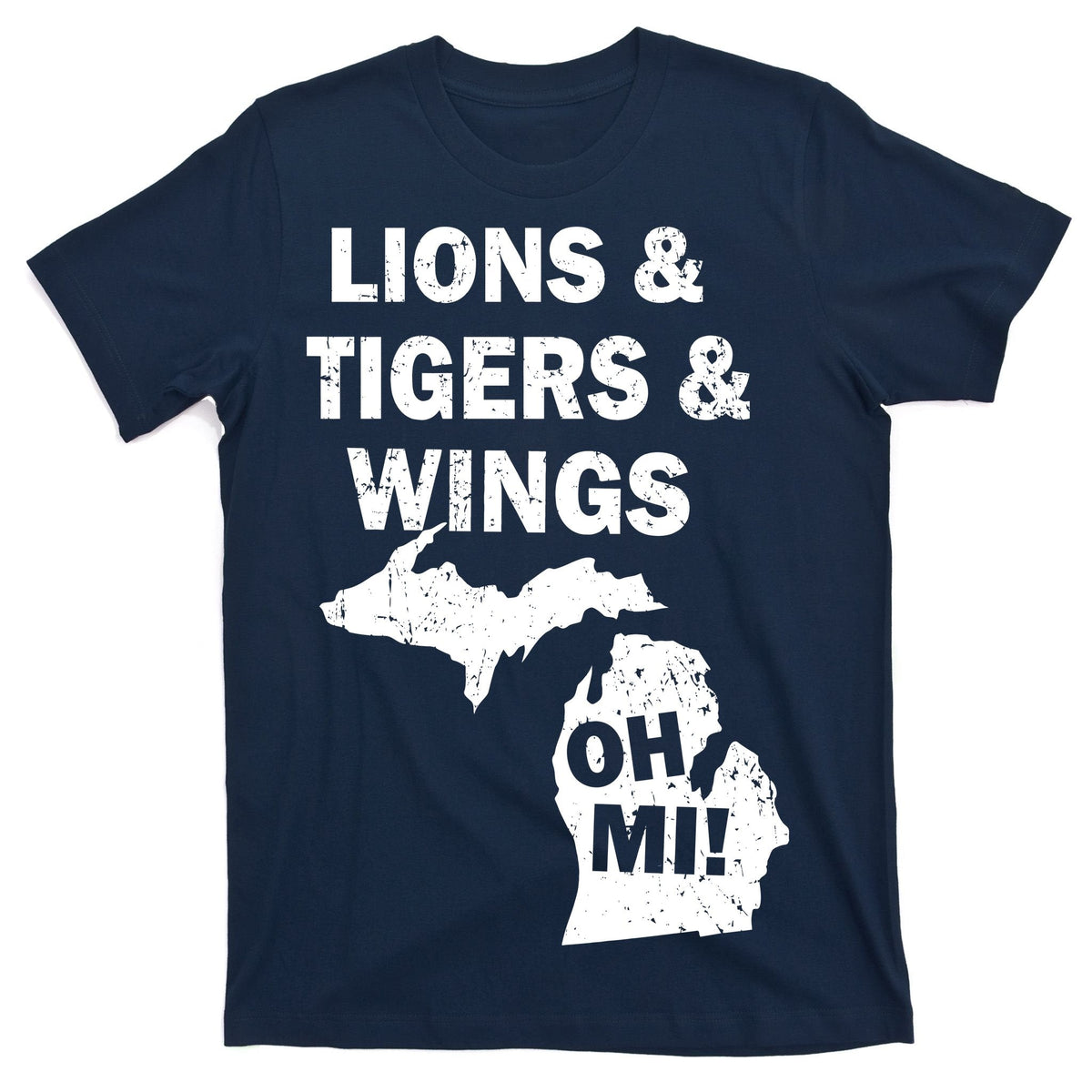 Lions Tigers Wings Oh MI Vintage T-Shirt product image 1