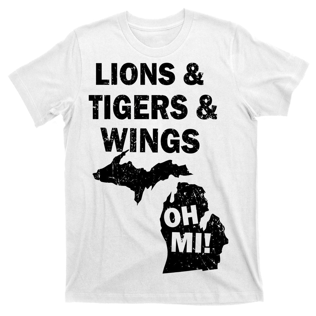 Lions Tigers Wings Oh MI Vintage T-Shirt product image 11