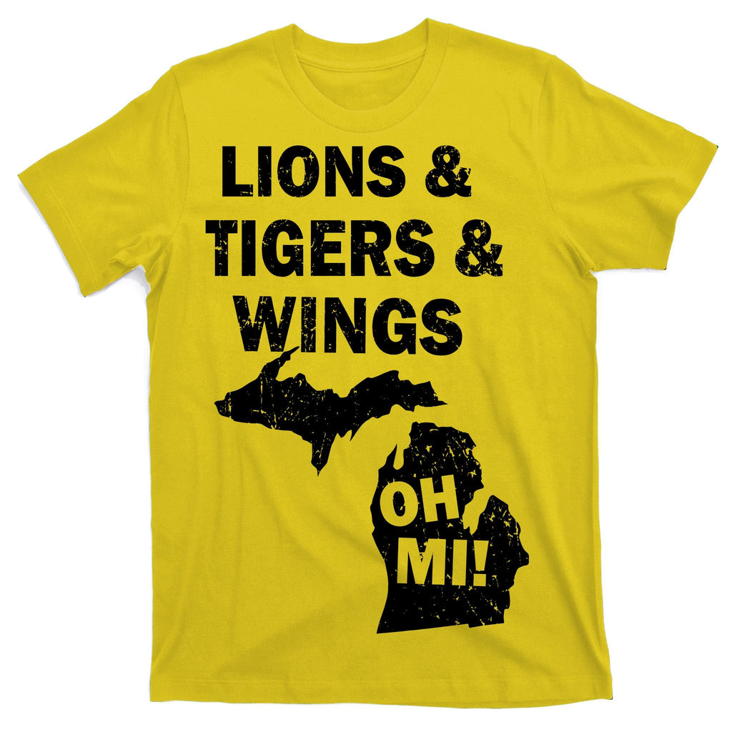 Lions Tigers Wings Oh MI Vintage T-Shirt product image 3