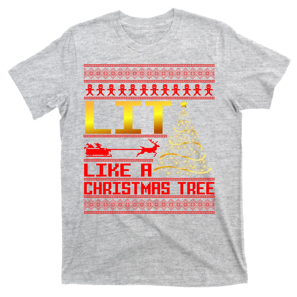 Lit Like a Christmas Tree Funny Ugly T-Shirt product image 9