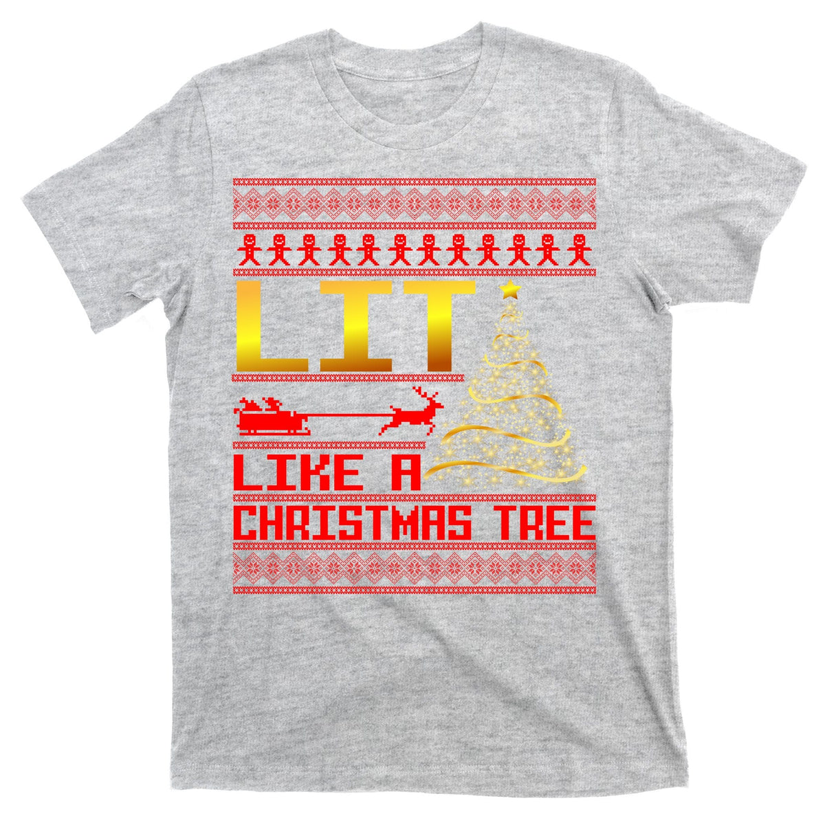 Lit Like a Christmas Tree Funny Ugly T-Shirt product image 9