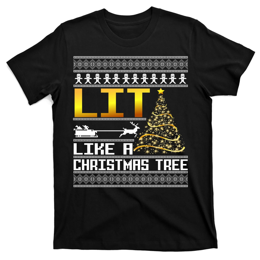 Lit Like a Christmas Tree Funny Ugly T-Shirt product image 7