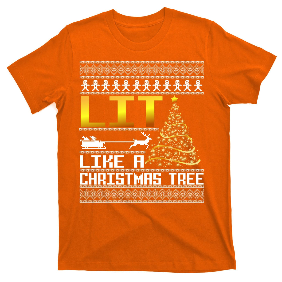 Lit Like a Christmas Tree Funny Ugly T-Shirt product image 5