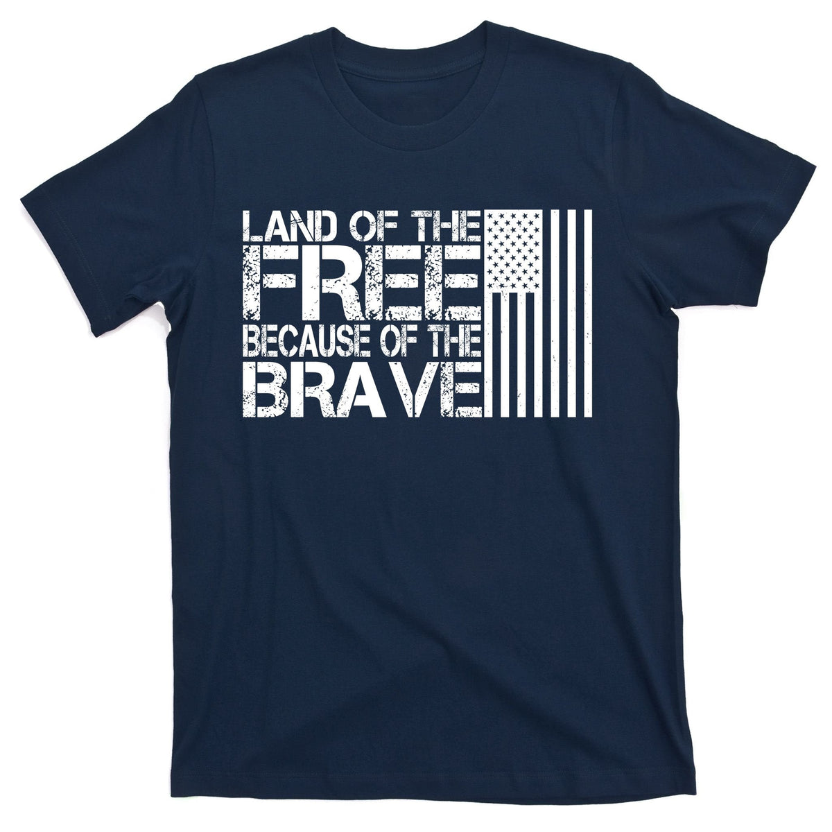 Land Of The Free Because Of Brave Vintage Usa Flag T-Shirt product image 1