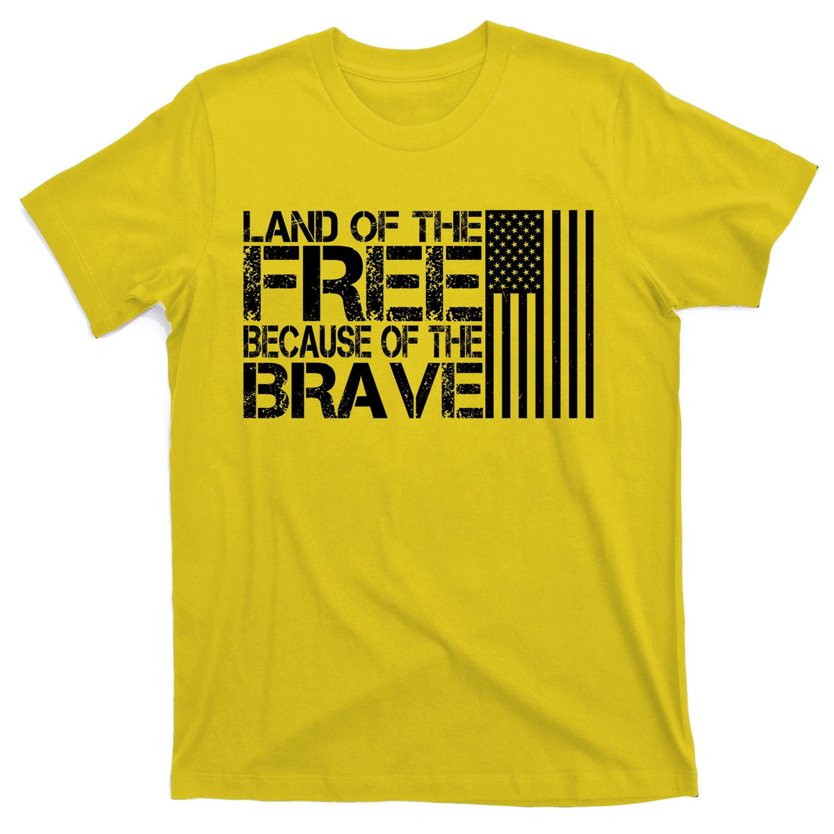 Land Of The Free Because Of Brave Vintage Usa Flag T-Shirt product image 3