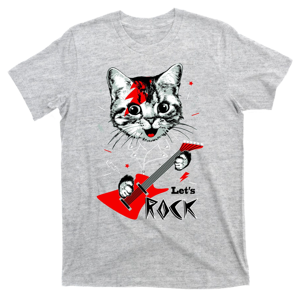 Lets Rock Cat Band Guitar And Roll T-Shirt product image 9
