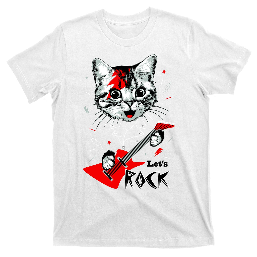 Lets Rock Cat Band Guitar And Roll T-Shirt product image 11