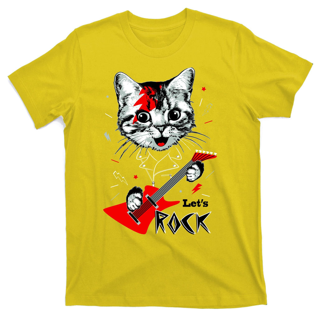 Lets Rock Cat Band Guitar And Roll T-Shirt product image 3