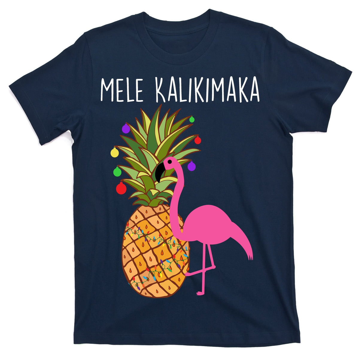 Mele Kalikimaka Flamingo Christmas T-Shirt product image 1