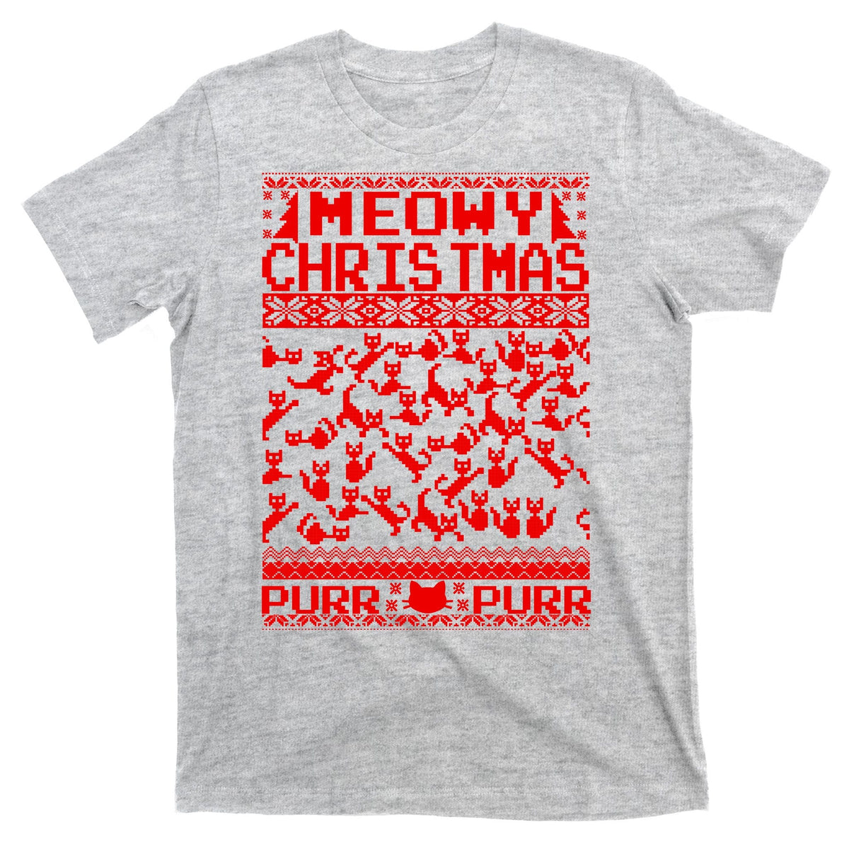Meowy Christmas Cat Ugly Sweater T-Shirt product image 9