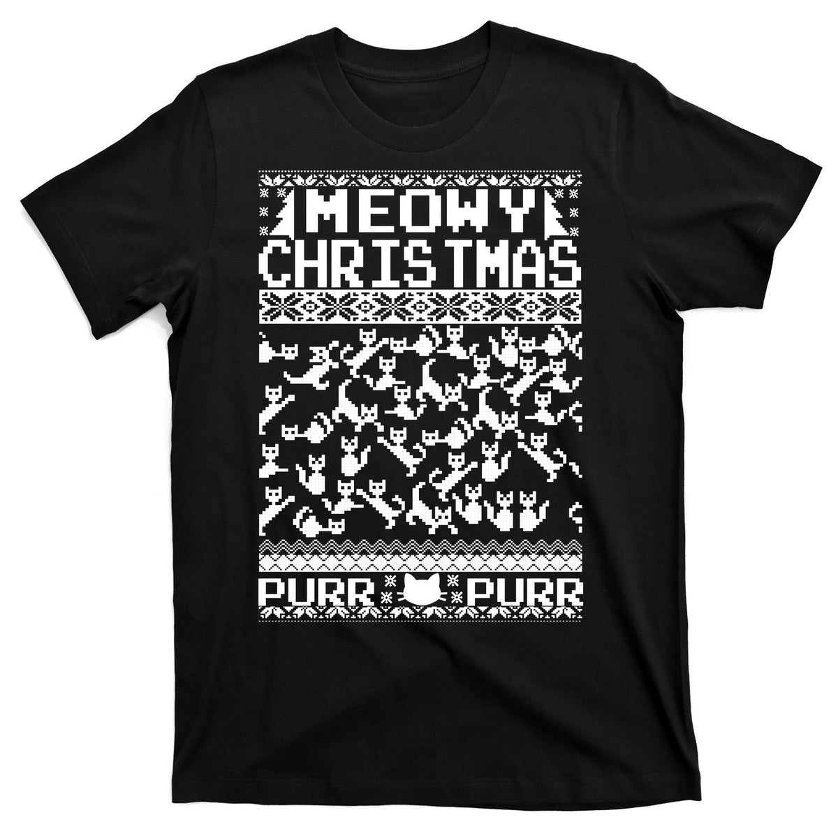 Meowy Christmas Cat Ugly Sweater T-Shirt product image 7