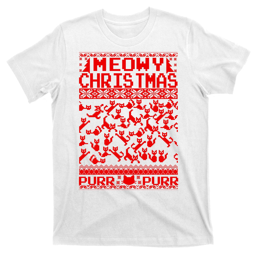 Meowy Christmas Cat Ugly Sweater T-Shirt product image 11
