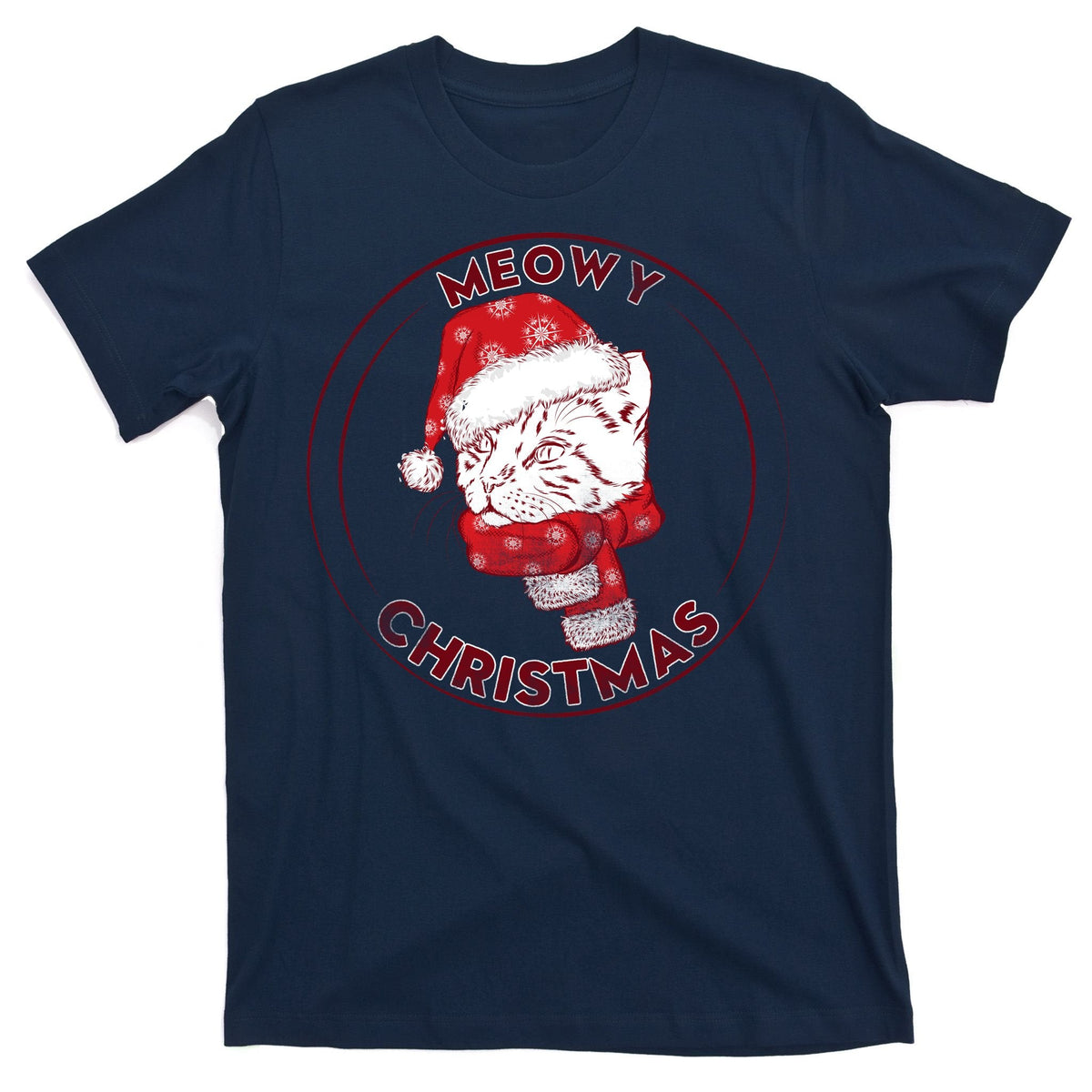 Meowy Christmas Emblem T-Shirt product image 1