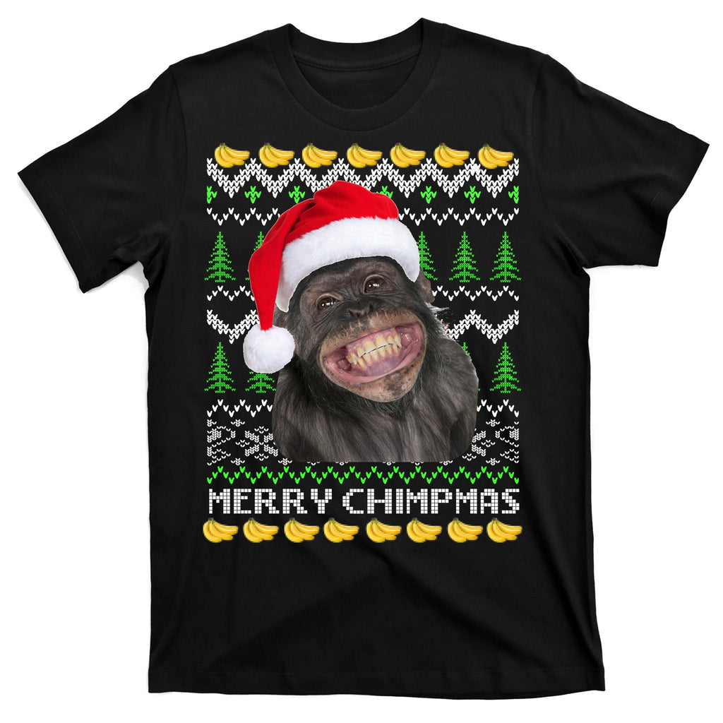 Merry Chimpmas Monkey Ugly Christmas Sweater T-Shirt product image 7