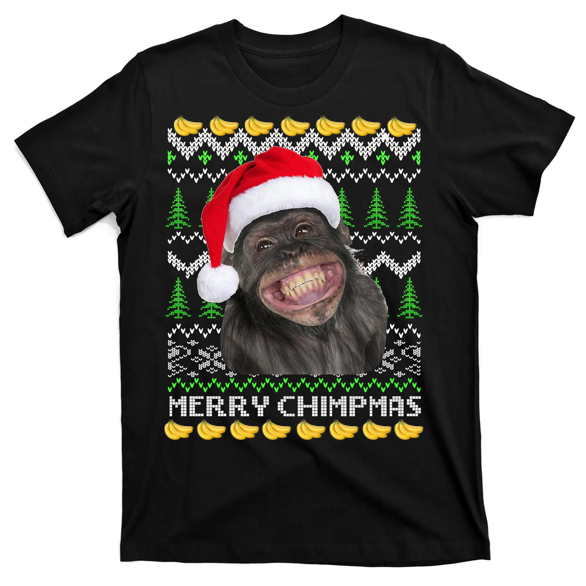 Merry Chimpmas Monkey Ugly Christmas Sweater T-Shirt product image 7