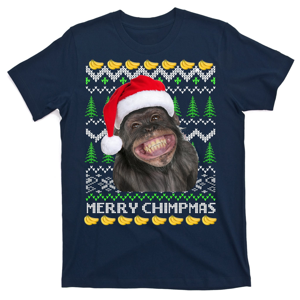 Merry Chimpmas Monkey Ugly Christmas Sweater T-Shirt product image 1