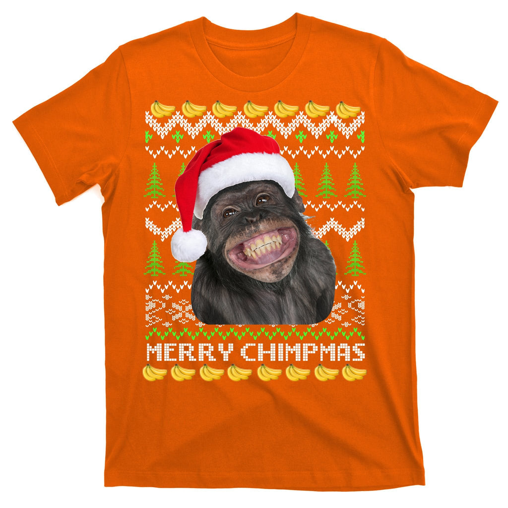 Merry Chimpmas Monkey Ugly Christmas Sweater T-Shirt product image 5