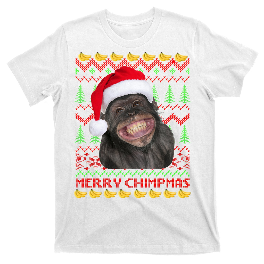 Merry Chimpmas Monkey Ugly Christmas Sweater T-Shirt product image 11