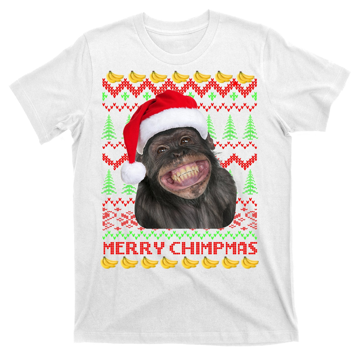 Merry Chimpmas Monkey Ugly Christmas Sweater T-Shirt product image 11