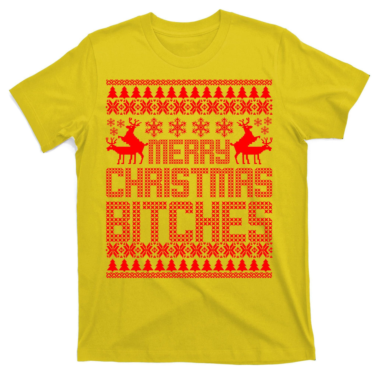 Merry Christmas Bitches Ugly Sweater Design T-Shirt product image 3
