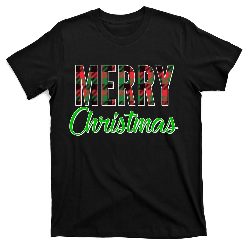 Merry Christmas Plaid T-Shirt product image 7