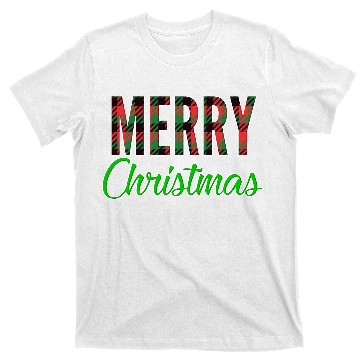 Merry Christmas Plaid T-Shirt product image 11