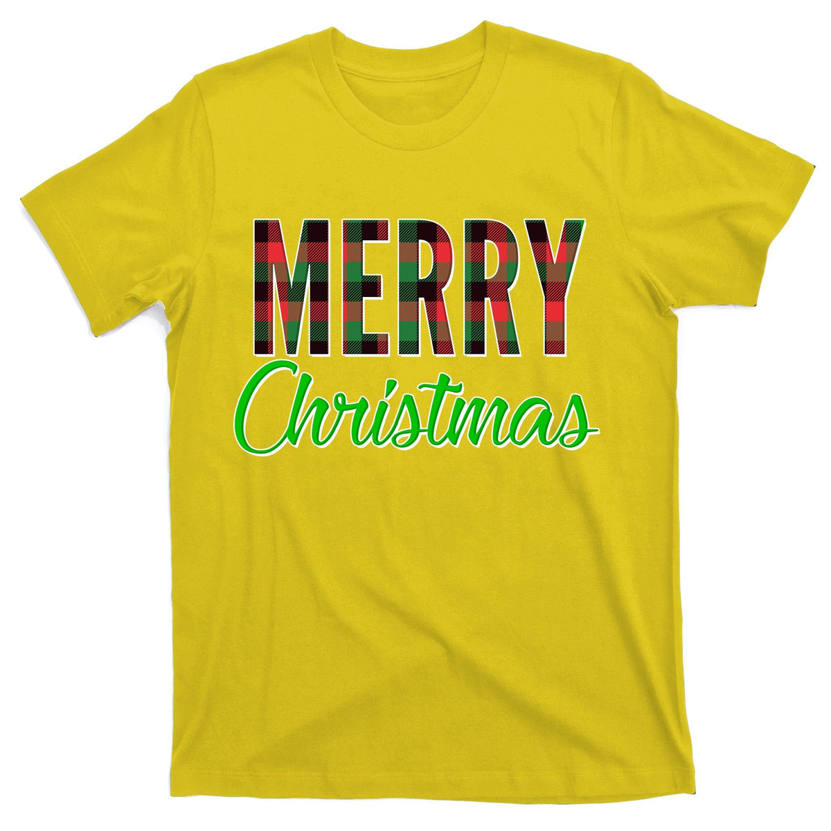 Merry Christmas Plaid T-Shirt product image 3