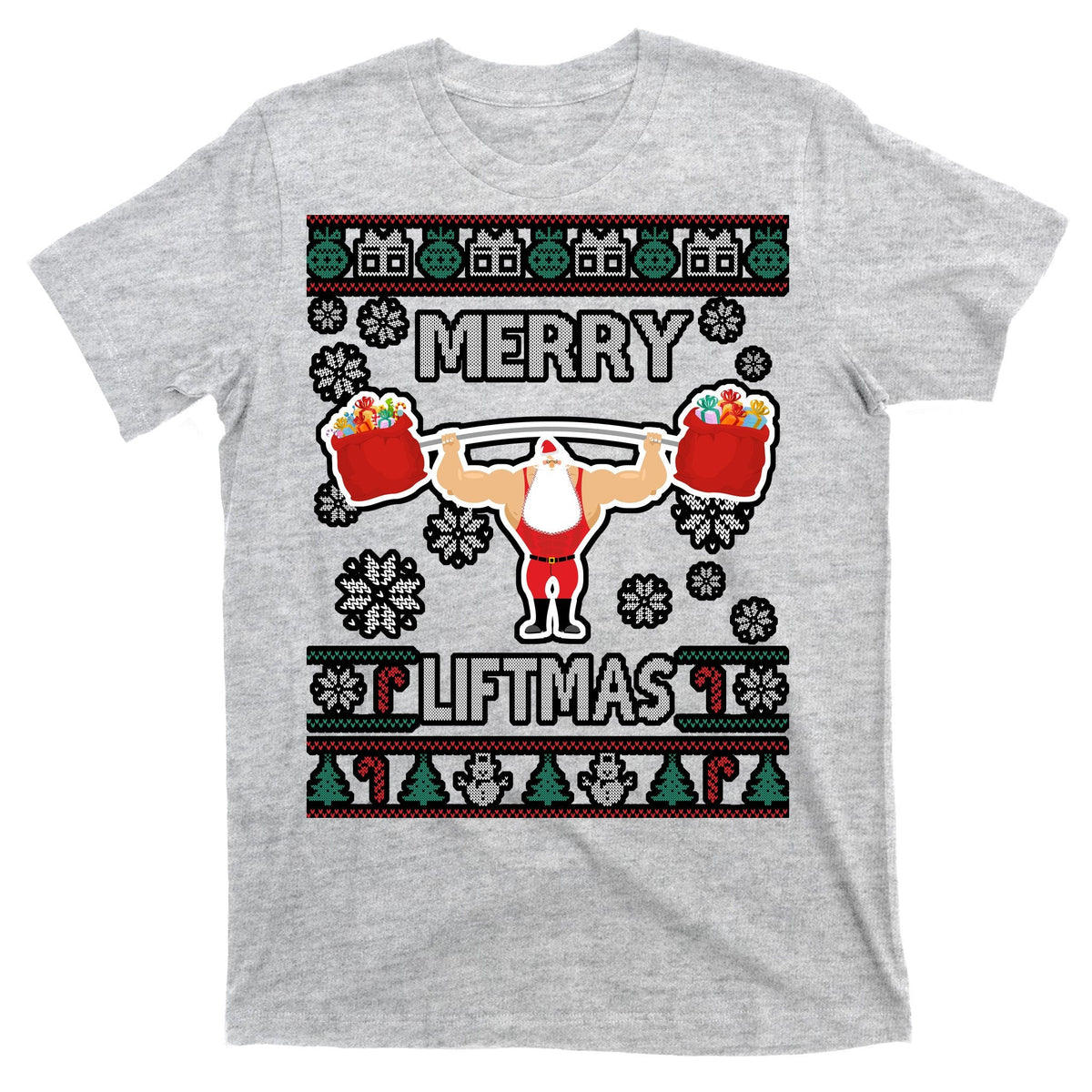 Merry Liftmas Ugly Christmas T-Shirt product image 9