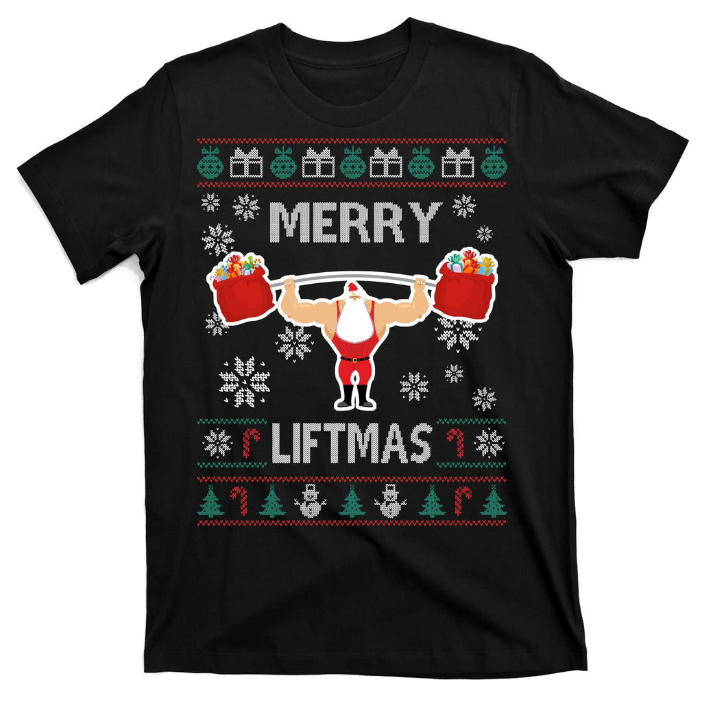 Merry Liftmas Ugly Christmas T-Shirt product image 7