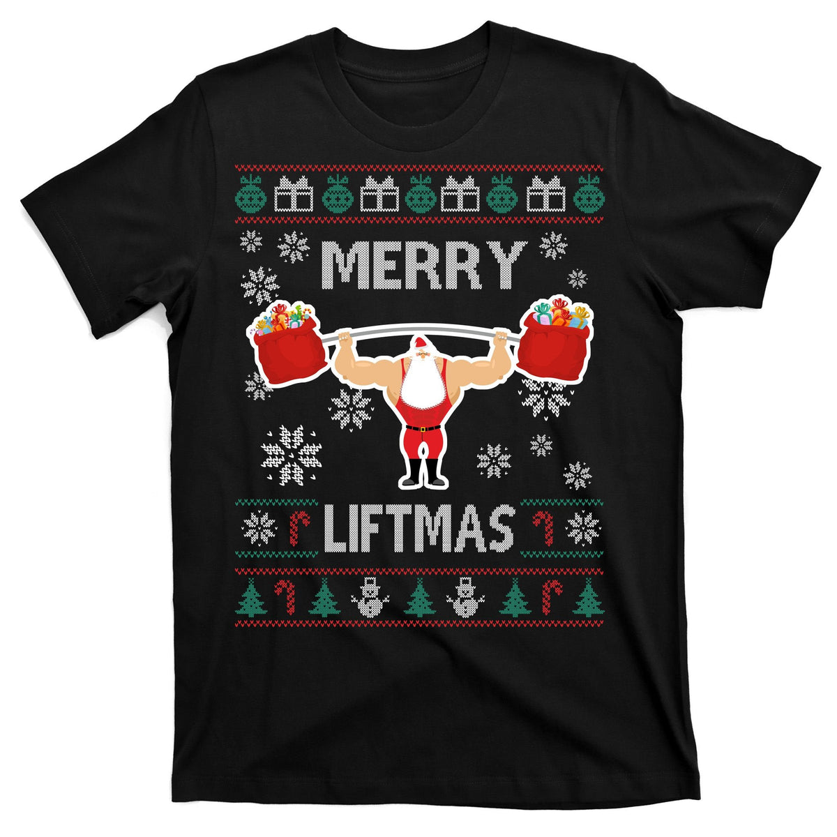 Merry Liftmas Ugly Christmas T-Shirt product image 7