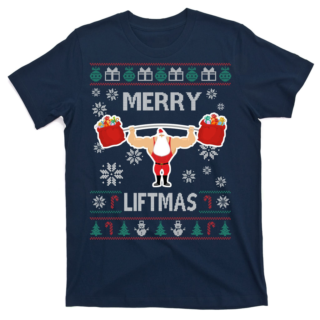 Merry Liftmas Ugly Christmas T-Shirt product image 1