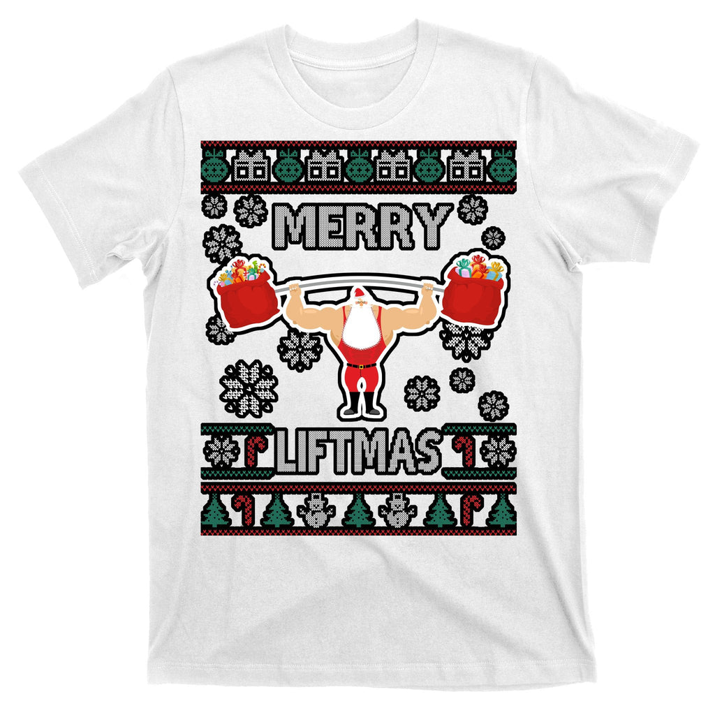 Merry Liftmas Ugly Christmas T-Shirt product image 11