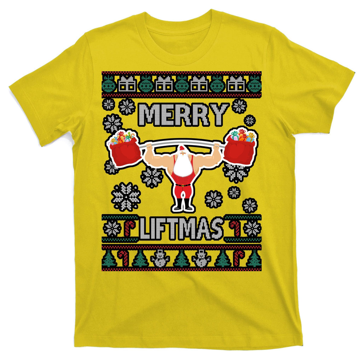 Merry Liftmas Ugly Christmas T-Shirt product image 3