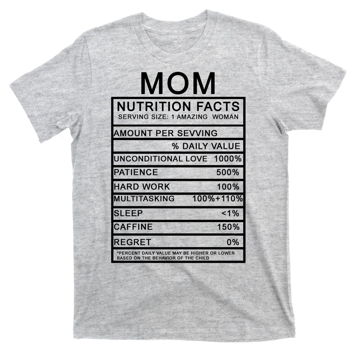 Mom Nutritional Facts Funny T-Shirt product image 9