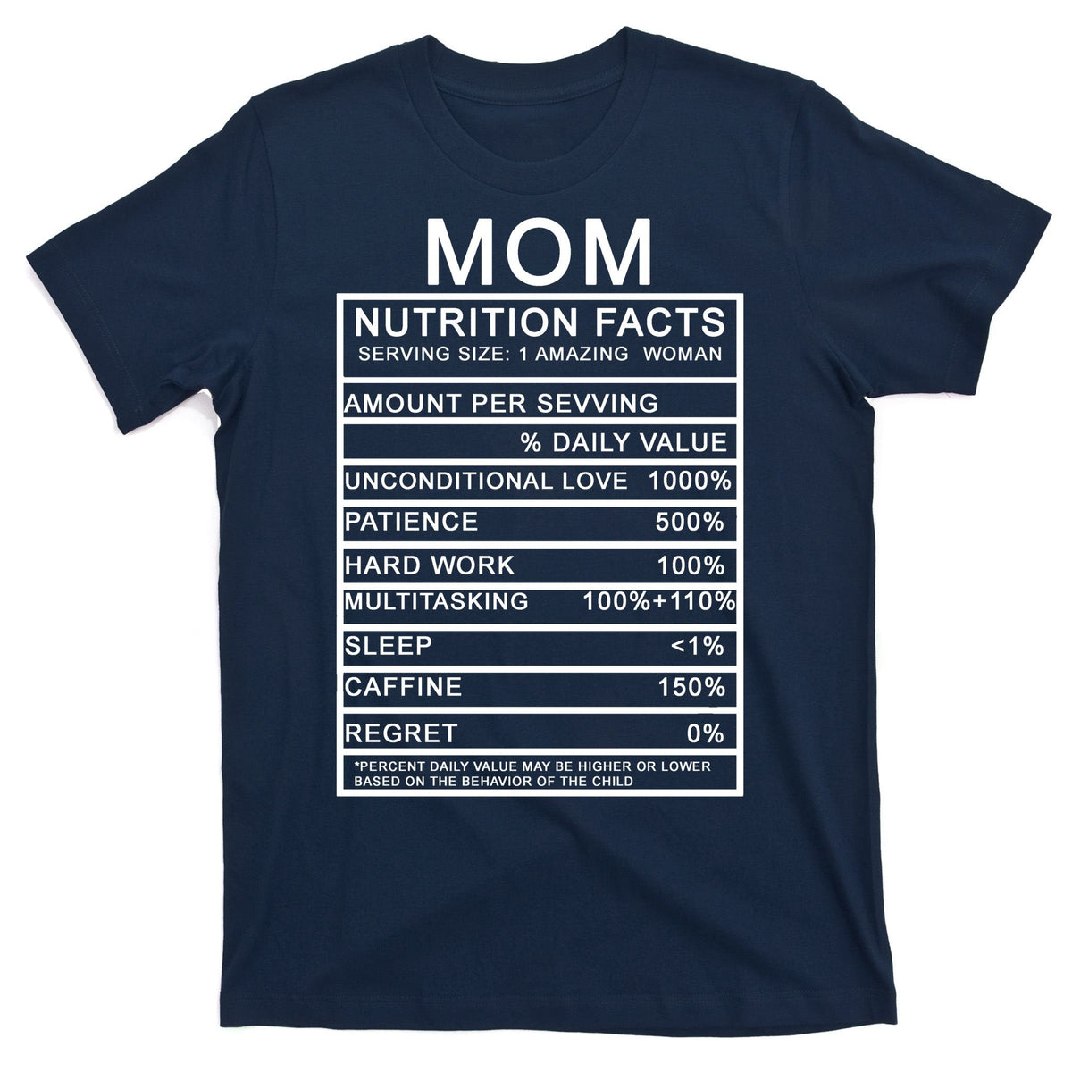 Mom Nutritional Facts Funny T-Shirt product image 1