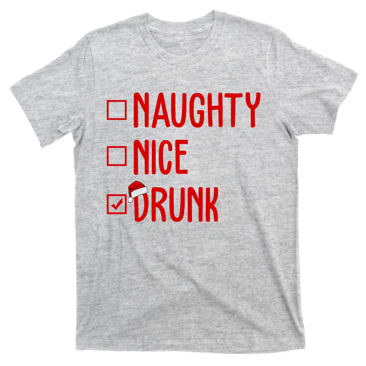 Naughty Nice Drunk Funny Christmas Checklist T-Shirt product image 9