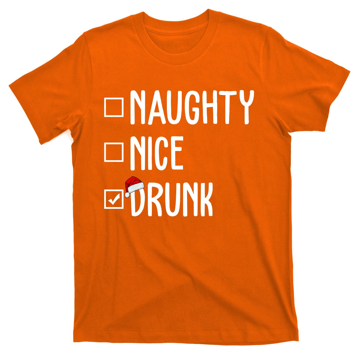 Naughty Nice Drunk Funny Christmas Checklist T-Shirt product image 5